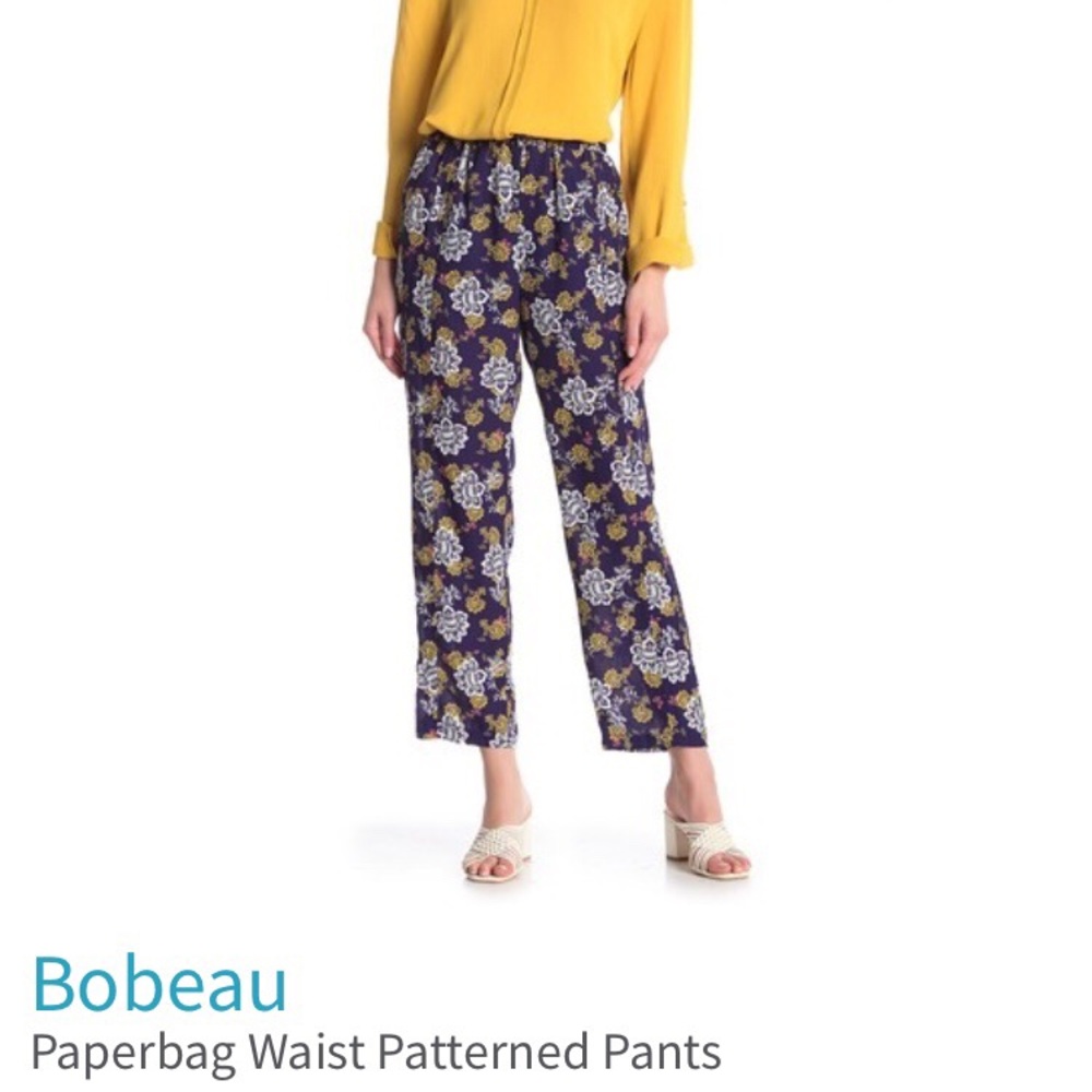 Pull-on Paperbag Waist Patterned Pants